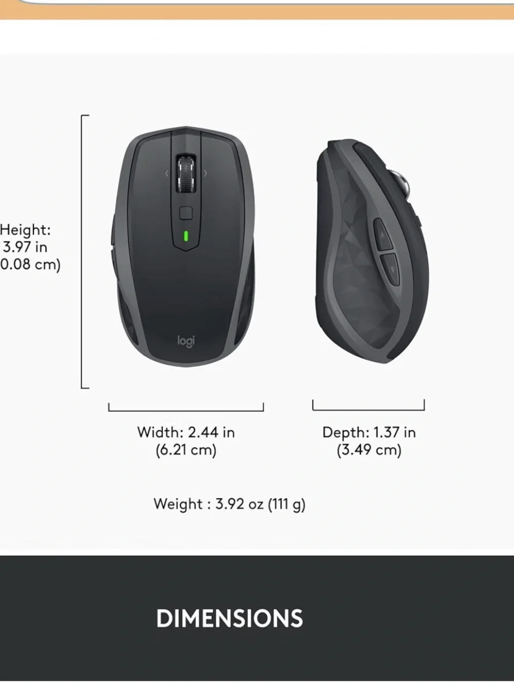Logitexh MX anywhere 2S Wireless Mobile mouse